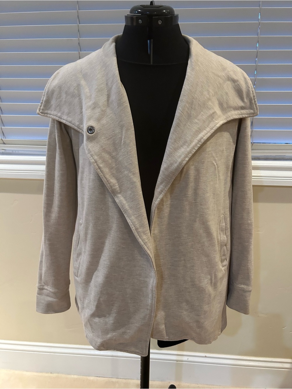 Kensie Light Cream Shawl-Collar Trench Coat